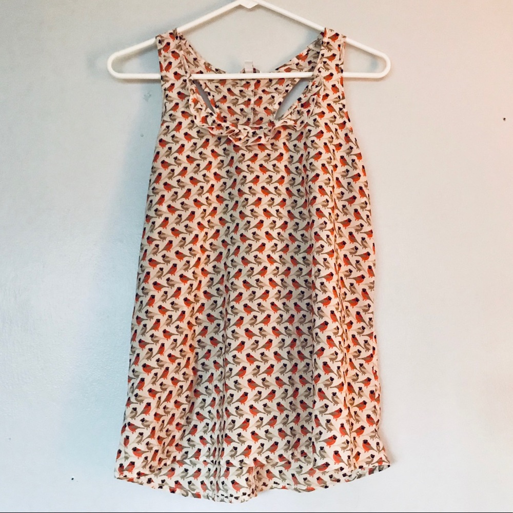 CARDINAL BIRD tank top red with ruffles